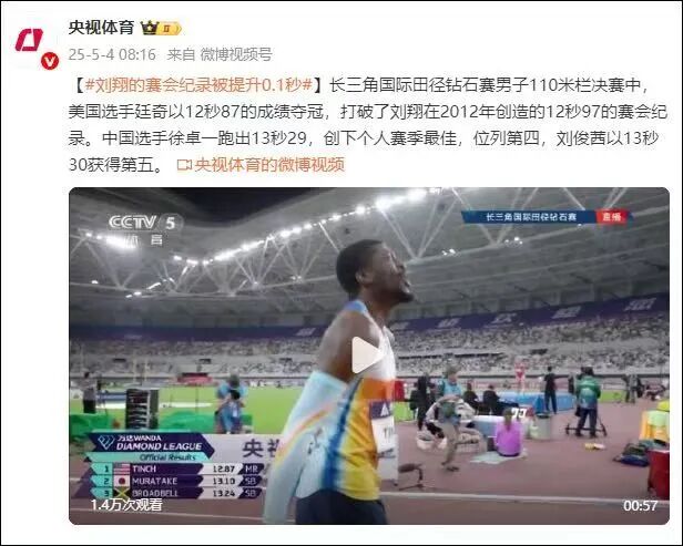 美国选手打破刘翔保持了13年的纪录！12秒87夺冠-第1张图片-ZBLOG
